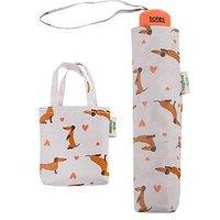 Totes Dachshund Hearts Umbrella And Shopper Bag Gift Set