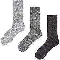 Glenmuir 3Pk Leisure Socks - Black/Grey