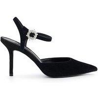 Dune London Channel Embellished Buckle Court Shoe - Black