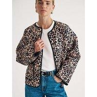 Nobodys Child Leopard Print Puff Sleeve Jacket - Multi