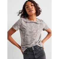 V By Very Snake Short Sleeve Snit T-Shirt- Print