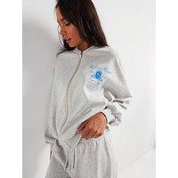 V By Very Zip Up Sweatshirt Co-Ord - Grey