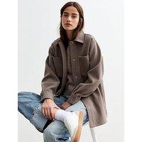New Look Long Shacket - Brown