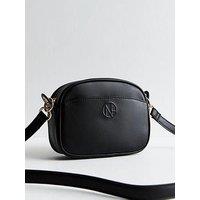 New Look Black Dome Leather Look Crossbody Bag