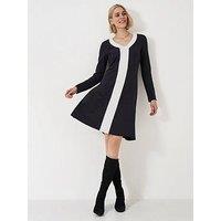 Crew Clothing Evalyn Ponte Dress - Black