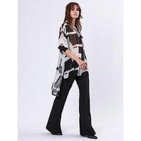 Religion Oversized Georgette Shirt With High Low Hem - Multi