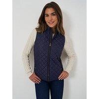 Crew Clothing Diamond Quilted Gilet - Navy