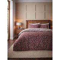 Catherine Lansfield Brushed 100% Cotton Grace Floral Leaf Duvet Set