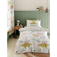 Catherine Lansfield Sleepy Dino Duvet Set- Single - Multi