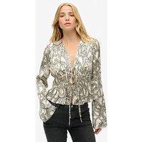 Superdry 70'S Sleeve Pleated Woven Top - White