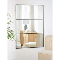 Very Home Large Window Pane Mirror - Black 80X120Cm