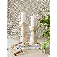 Michelle Keegan Home Set Of 2 Concrete Candle Holders