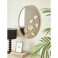Very Home Gold Gingko Oval Mirror 50X70Cm