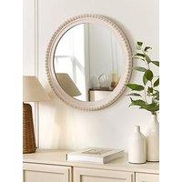 Very Home Wooden Bobbin Circle Mirror 60Cm