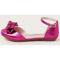 Monsoon Girls Pleated Bow Ballet Flats - Pink