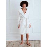 Chelsea Peers Fluffy Hooded Dressing Gown - Cream