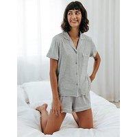 Chelsea Peers Modal Short Button Up Set - Grey
