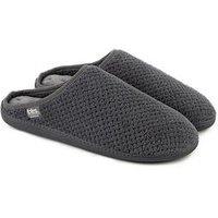 Totes Isotoner Swept Back Popcorn Mule Slipper - Grey