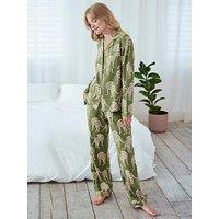 Chelsea Peers Button Up Long Set - Green