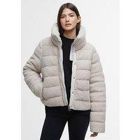 Barbour International Franchesca Quilted Fleece Jacket - Cream