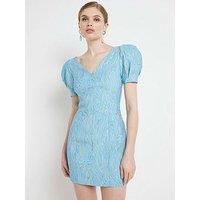 River Island V-Neck Mini Dress - Blue