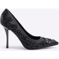 River Island Beaded Court Shoe - Black