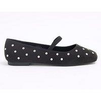 River Island Square Toe Mary Jane - Black