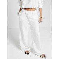 River Island Boucle Wide Leg Trousers - Cream