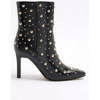 River Island All Over Studded Boot - Black