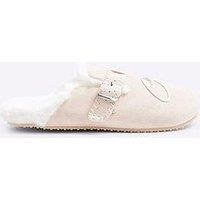 River Island Footbed Mule Slipper - Cream