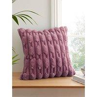 Bianca Carved Faux Fur Cushion- Pink