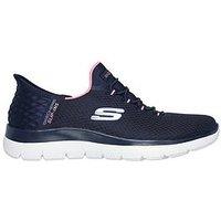 Skechers Wide Fit Summits Slip-In Diamond Dream Trainer - Navy