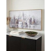 Very Home Capped City Landscape Foiled Canvas With Hand-Painted Embellishments
