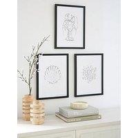 Very Home Set Of 3 Framed Sea Shell Art Prints