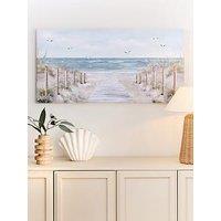 Very Home Sandy Beach Printed Canvas With Hand Paint 50X100Cm