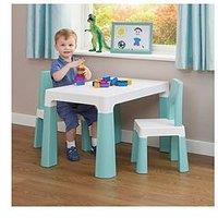 Liberty House Kids White/Forest Green Height Adjustable Table And 2 Chair Set