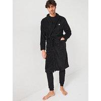 Dkny Panda Fleece Lined Robe - Black