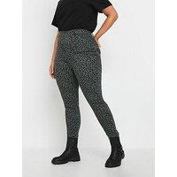 Yours Curve Leopard Print Jegging - Grey