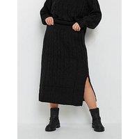 Yours Curve Cable Skirt - Black
