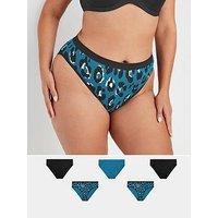 Yours Curve 5 Pack Stretch Animal Hi Leg Brief