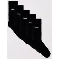 Dkny Wall 5 Pack Crew Socks - Black