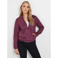 Long Tall Sally Tall Suedette Bomber Jacket - Burgundy Red
