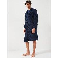 Dkny Panda Fleece Lined Robe - Navy