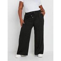 Yours Curve Wide Leg Jogger - Black