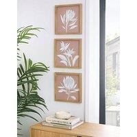 Very Home Floral Set Of 3 Capped Canvases