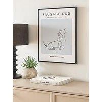 Very Home Minimalist Art Collection - Sausage Dog Printed Wall Art