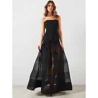 Mango Premium Corset Dress With Semi-Transparent Skirt - Black