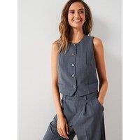 Mango Button Pin Stripe Tailored Waistcoat Co Ord