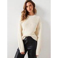 Mango Pearl Embellished Jumper - Cream
