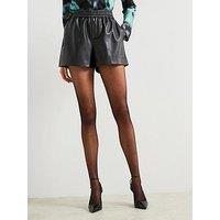 Mango Elasticated Pu Shorts - Black